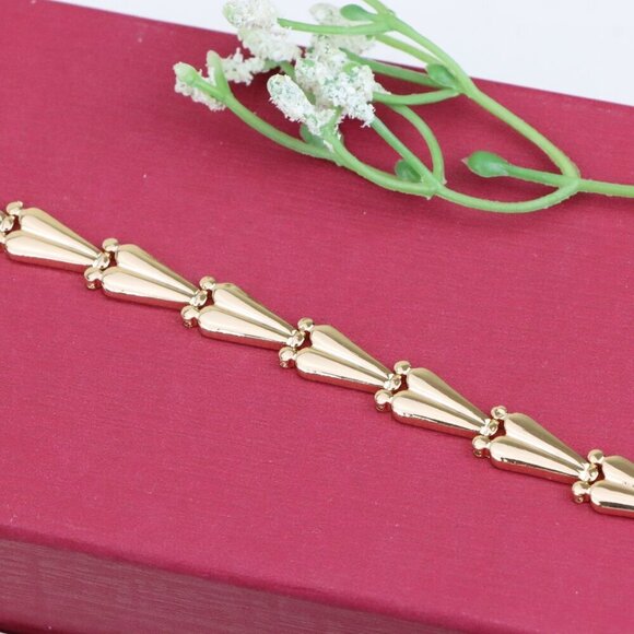 "Elegant Rose Gold Bracelet with Tapered Segment Design, XPBL0999 - Picture 1 of 12